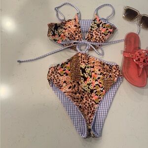 Majji  Reversible Women's Floral Cutout swimsuit